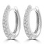 7/8 CTW Round Diamond Three-row Hoop Earrings in 14K White Gold (MDR210061)