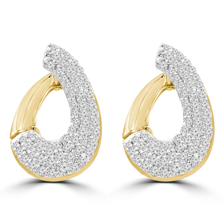 1/2 CTW Round Diamond Drop/Dangle Earrings in 14K Yellow Gold (MDR210063)