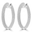 3 1/8 CTW Round Diamond Three-row Oval 1 to 1 1/4 inch Inside Outside Hoop Earrings in 14K White Gold (MDR210067)