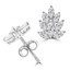 7/8 CTW Marquise Diamond Cluster Leaf Stud Earrings in 14K White Gold (MDR210070)