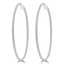 2 9/10 CTW Round Diamond 2 1/4 inch Inside Outside Hoop Earrings in 14K White Gold (MDR210072)