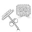 4/5 CTW Round Diamond Cluster Halo Stud Earrings in 14K White Gold (MDR210073)