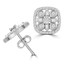 9/10 CTW Round Diamond Cushion Halo Stud Earrings in 14K White Gold (MDR210075)