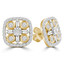 9/10 CTW Round Diamond Cushion Halo Stud Earrings in 14K Yellow Gold (MDR210076)