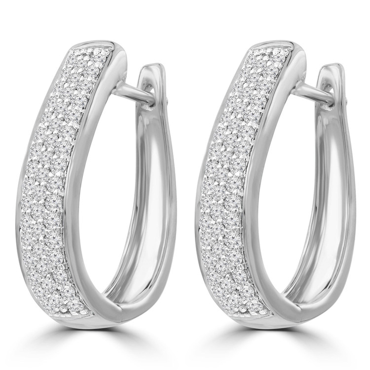 5/8 CTW Round Diamond Three-row Drop/Dangle Earrings in 14K White Gold (MDR210081)