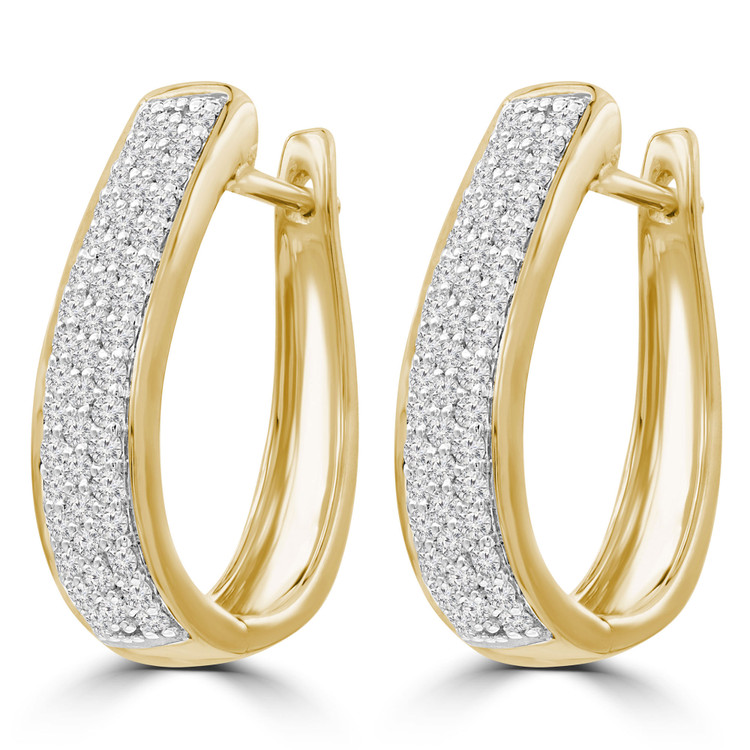 5/8 CTW Round Diamond Three-row Drop/Dangle Earrings in 14K Yellow Gold (MDR210082)