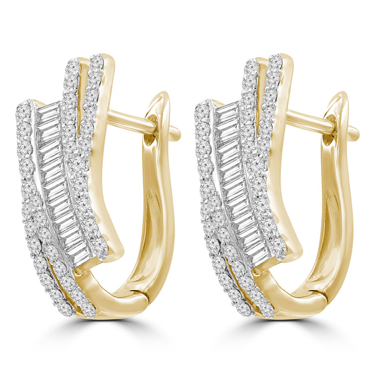 1 1/7 CTW Baguette Diamond Drop/Dangle Earrings in 14K Yellow Gold (MDR210088)