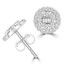 1/2 CTW Baguette Diamond Cluster Double Halo Stud Earrings in 14K White Gold (MDR210090)