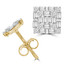 2/5 CTW Baguette Diamond Cluster Stud Earrings in 14K Yellow Gold (MDR210092)
