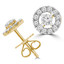 1/4 CTW Round Diamond Halo Stud Earrings in 14K Yellow Gold (MDR210093)