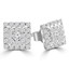 1/2 CTW Round Diamond Halo Stud Earrings in 14K White Gold (MDR210096)