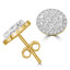 4/5 CTW Round Diamond Cluster Oval Halo  Stud Earrings in 14K Yellow Gold (MDR210098)