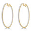 1 1/3 CTW Round Diamond 1 1/2 inch Inside Outside Hoop Earrings in 14K Yellow Gold (MDR210104)