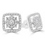 4/5 CTW Round Diamond Cluster Double Halo Stud Earrings in 14K White Gold (MDR210106)