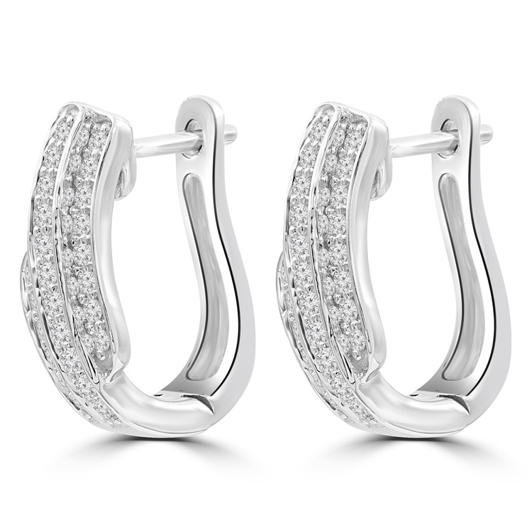 3/8 CTW Round Diamond Three-row  Drop/Dangle Earrings in 14K White Gold (MDR210111)