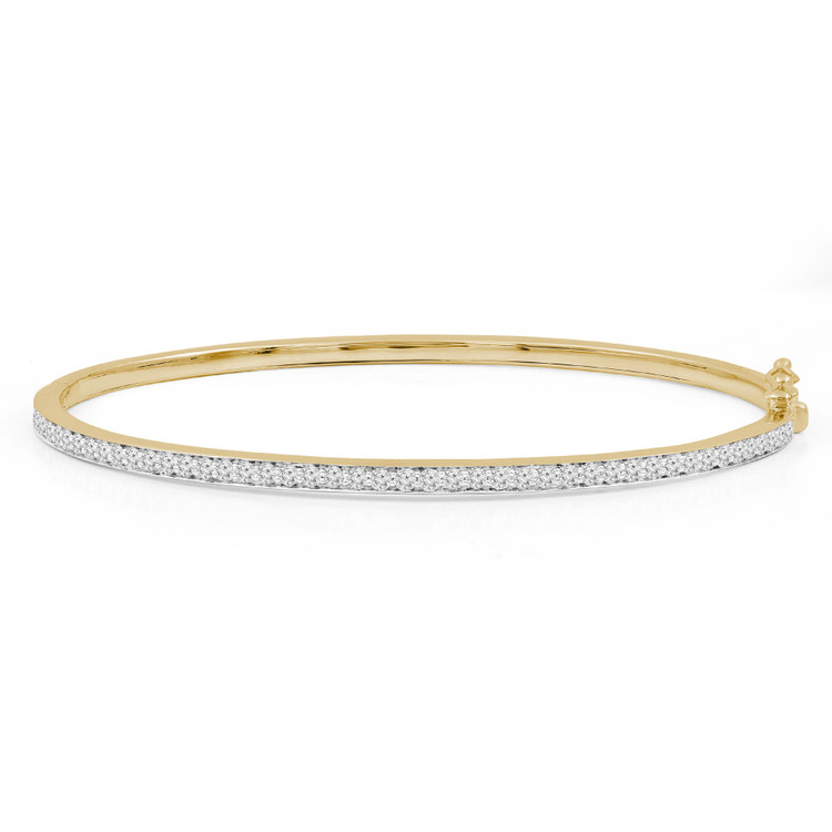 1 1/20 CTW Round Diamond Bangle Bracelet in 14K Yellow Gold (MDR210117)
