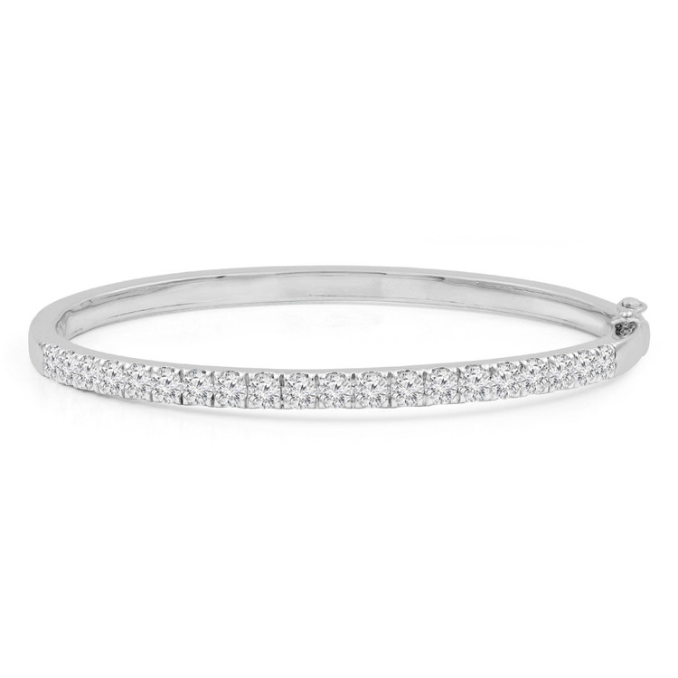2 3/4 CTW Round Diamond Bangle Bracelet in 14K White Gold (MDR210121)