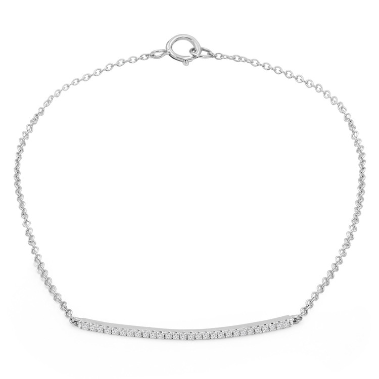 1/10 CTW Round Diamond Bar Bracelet in 14K White Gold (MDR210127)