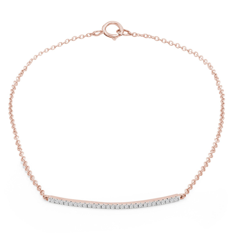 1/10 CTW Round Diamond Bar Bracelet in 14K Rose Gold (MDR210128)
