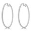 9/10 CTW Round Diamond 1 inch Inside Outside Hoop Earrings in 14K White Gold (MDR210101)