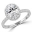 1 7/8 CTW Oval Diamond Oval Halo Engagement Ring in 14K White Gold with Accents (MD210090)