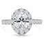 2 1/3 CTW Oval Diamond Oval Halo Engagement Ring in 14K White Gold with Accents (MD210092)