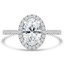 1 1/4 CTW Oval Diamond Oval Halo Engagement Ring in 14K White Gold with Accents (MD210093)