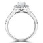 1 1/4 CTW Oval Diamond Oval Halo Engagement Ring in 14K White Gold with Accents (MD210093)
