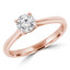 1/4 CT Round Diamond Tapered Solitaire Engagement Ring in 14K Rose Gold (MD210110)