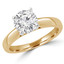 1 1/8 CT Round Diamond Cathedral Solitaire Engagement Ring in 14K Yellow Gold (MD210125)