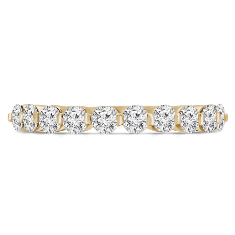 2/3 CTW Round Diamond Semi-Eternity Wedding Band Ring in 14K Yellow Gold (MD210128)