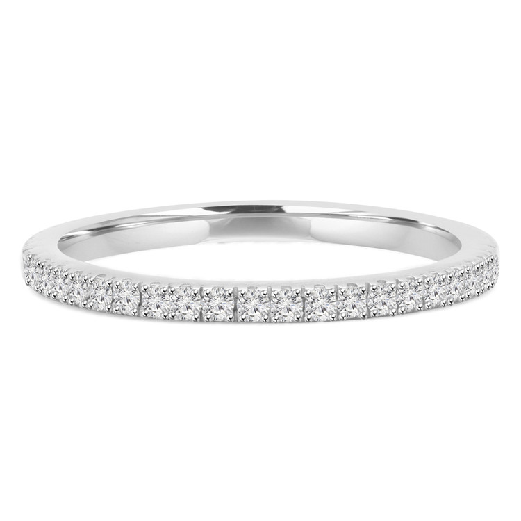 1/4 CTW Round Diamond Semi-Eternity Wedding Band Ring in 14K White Gold (MD210129)