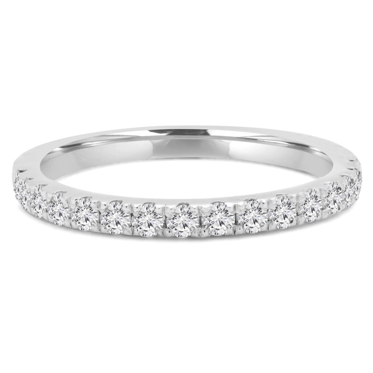 1/4 CTW Round Diamond Semi-Eternity Wedding Band Ring in 14K White Gold (MD210130)