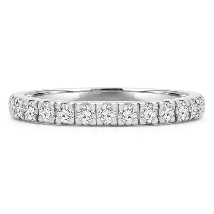1/3 CTW Round Diamond Semi-Eternity Wedding Band Ring in 14K White Gold (MD210134)