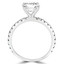 1 1/10 CTW Round Diamond Solitaire with Accents Engagement Ring in 18K White Gold (MD210139)