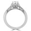 2/3 CTW Round Diamond Vintage Cushion Halo Engagement Ring in 14K White Gold (MD210177)