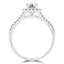 1 1/6 CTW Round Diamond Split Shank Cushion Halo Engagement Ring in 18K White Gold with Accents (MD210178)