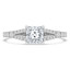 7/8 CTW Princess Diamond Split-Shank Cathedral Solitaire with Accents Engagement Ring in 14K White Gold (MD210187)