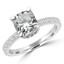 1 3/5 CTW Cushion Diamond Hidden Halo Solitaire with Accents Engagement Ring in 14K White Gold (MD210191)