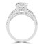 1 3/5 CTW Princess Diamond Split-shank Three-Row Solitaire with Accents Engagement Ring in 14K White Gold (MD210196)