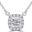 1 1/5 CTW Princess Diamond Cushion Halo Necklace in 14K White Gold (MD210218)