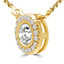 7/8 CTW Round Diamond Bezel set Halo Necklace in 14K Yellow Gold (MD210226)