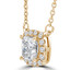 1 1/5 CTW Cushion Diamond Cushion Halo Necklace in 14K Yellow Gold (MD210229)