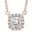 1 1/5 CTW Cushion Diamond Cushion Halo Necklace in 14K Rose Gold (MD210230)