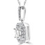 7/8 CTW Princess Diamond Double Cushion Halo Pendant Necklace in 14K White Gold (MD210231)