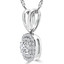 1/2 CTW Round Diamond Double Cushion Halo Pendant Necklace in 14K White Gold (MD210234)