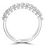 1 3/5 CTW Baguette Diamond Three-row Cocktail Anniversary Band Ring in 18K White Gold (MD210236)