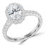 1 2/3 CTW Oval Diamond Oval Halo Engagement Ring in 14K White Gold With accents (MD210240)