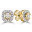 3/8 CTW Round Diamond Halo Stud Earrings in 14K Yellow Gold (MD210247)