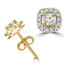 3/8 CTW Round Diamond Halo Stud Earrings in 14K Yellow Gold (MD210247)